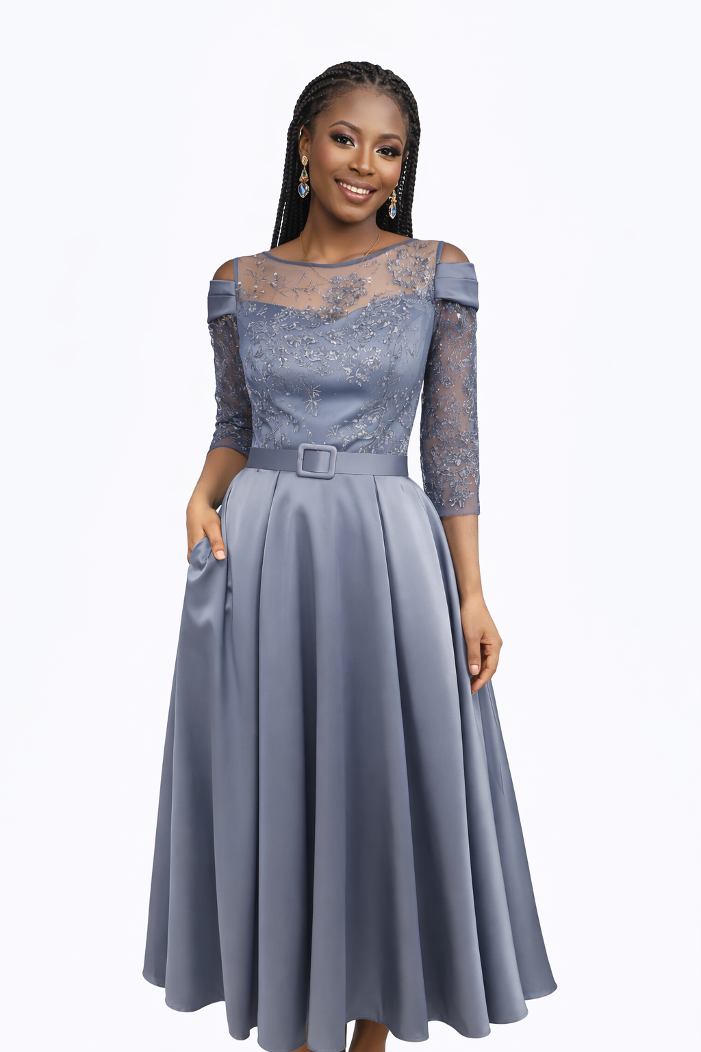 silver grace midi dress
